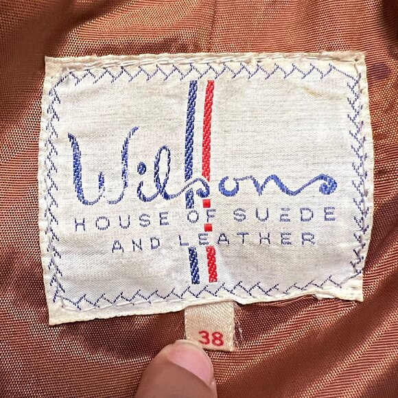 Wilson Men Vintage House of Suede & Leather Jacket Single Breasted Blazer FLAW - Picture 12 of 12